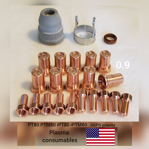 PT80, PTM80, IPT80, IPTM80 plasma cut torch consumables tip,nozzle,swirl ring...