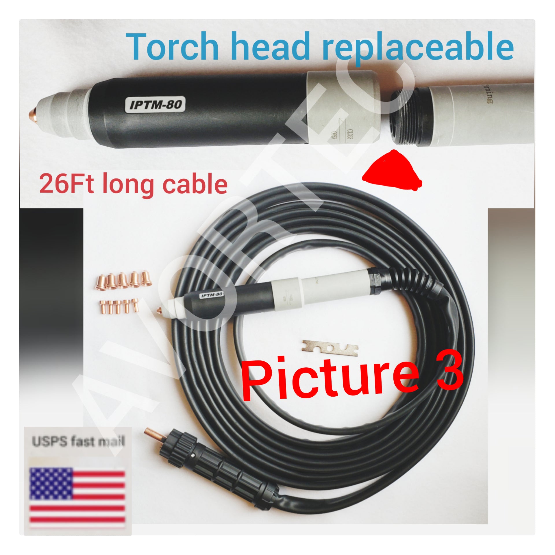 Plasma torch IPTM80/PTM80 blowback torch replacement head