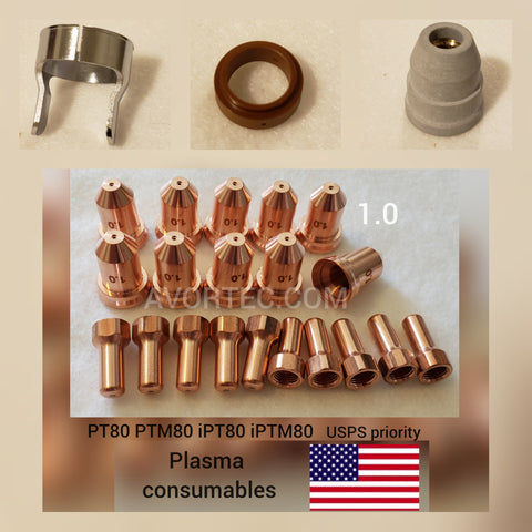 PT80, PTM80, IPT80, IPTM80 plasma cut torch consumables tip,nozzle,swirl ring...